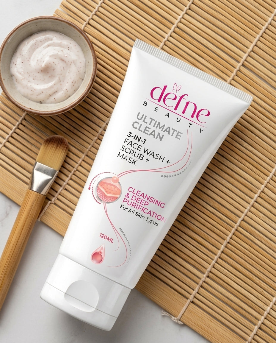 Defne Beauty Ultimate Clean 3-in-1 Face Wash + Scrub + Mask